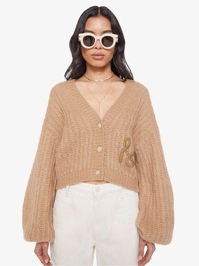 MOTHER The Puffy Sleeve Varsity Cardigan